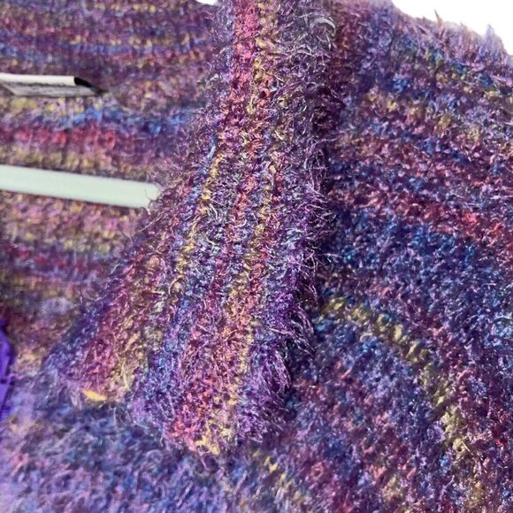 Miss B Vintage Womens Jacket Size Medium Purple Cardigan Knit Full Zip Collared - Picture 6 of 8